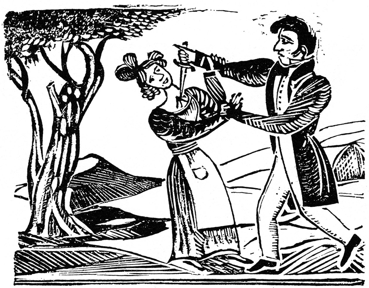 Franskt populärt träsnitt som användes för att illustrera mord, c1840 1964. av Unbekannt