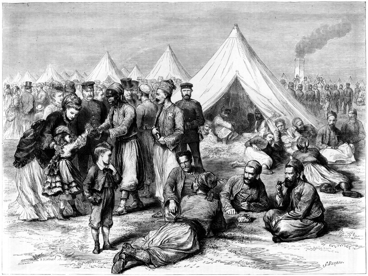 Franskt krigsfångeläger i Wahn, nära Köln, fransk-preussiska kriget, 1870 av Unbekannt
