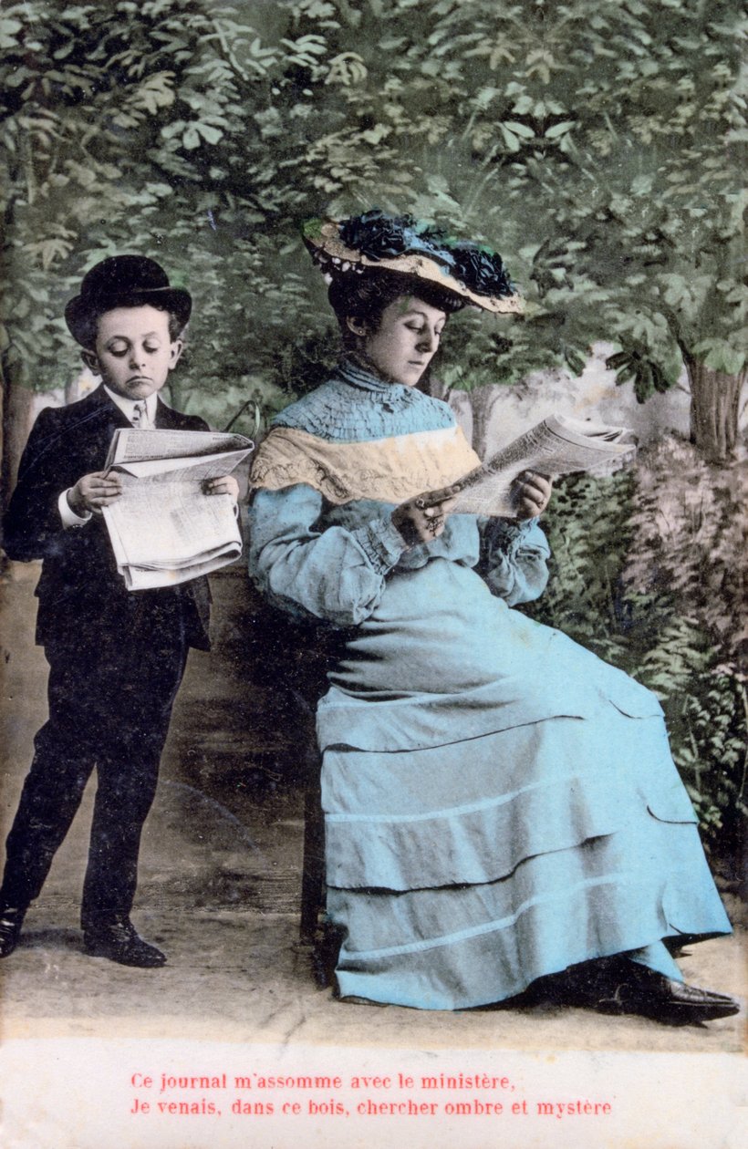 Franskt romantiskt vykort, c1900 av Unbekannt