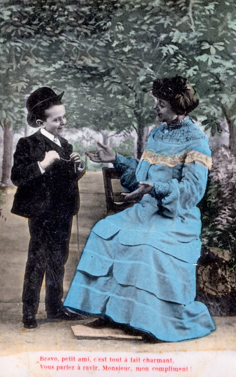 Franskt romantiskt vykort, c1900 av Unbekannt