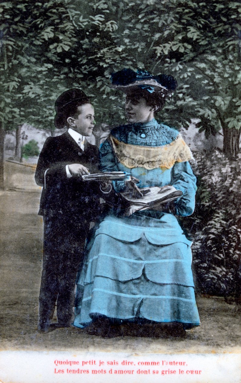 Franskt romantiskt vykort, c1900 av Unbekannt