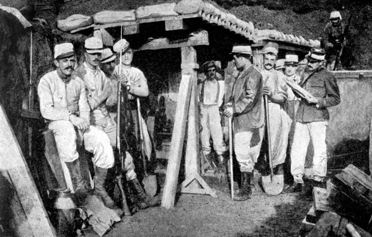 Franska sappers lägger minor, Frankrike, första världskriget, 1914 av Unbekannt