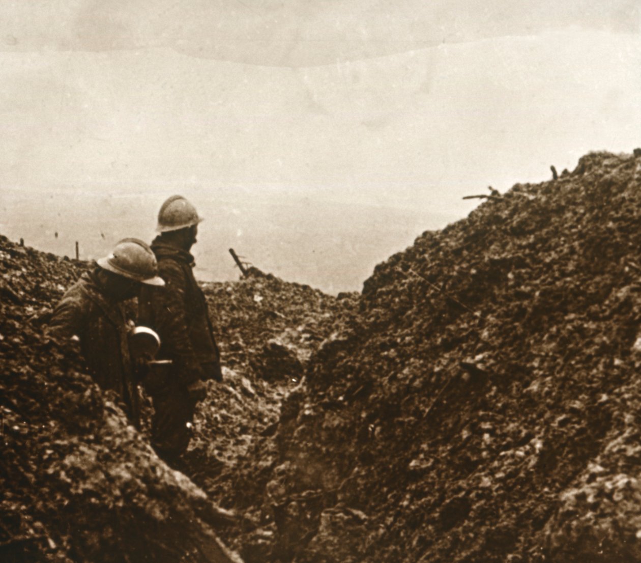 Franska soldater i skyttegravarna, c1914-c1918 av Unbekannt