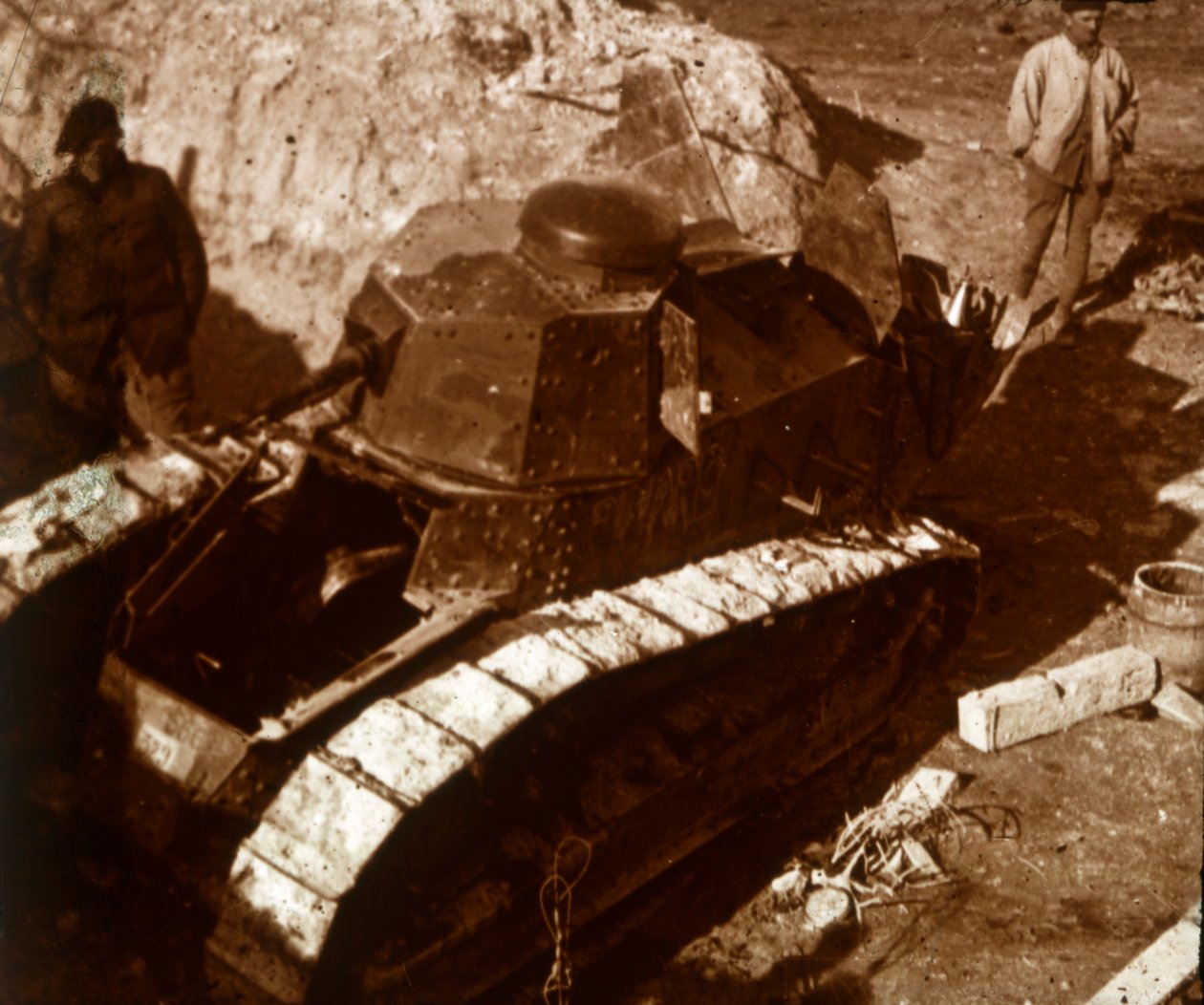 Fransk stridsvagn, c1914-c1918 av Unbekannt