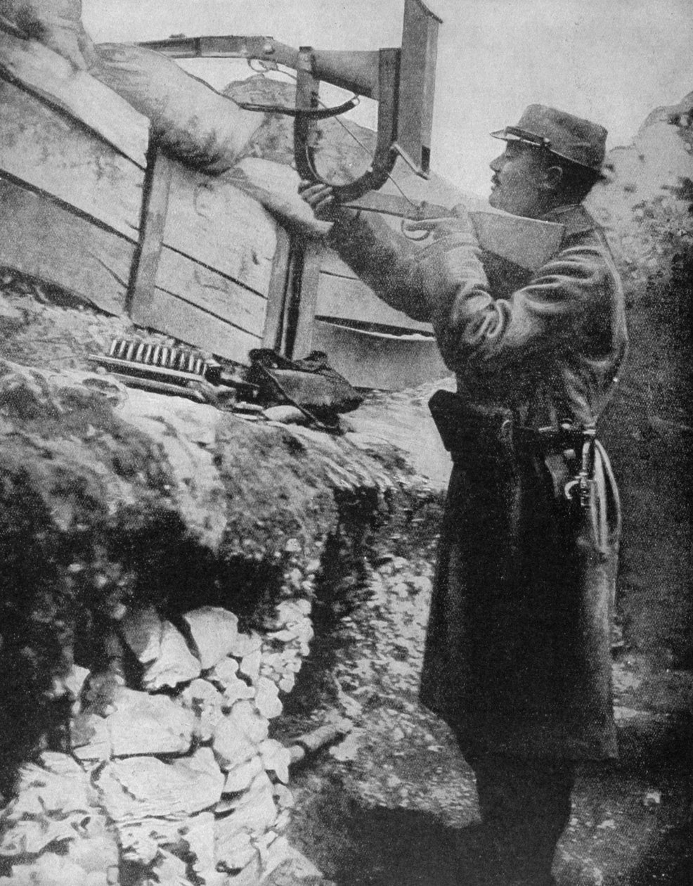 Franskt skyttegravsperiskopgevär, 1915 av Unbekannt