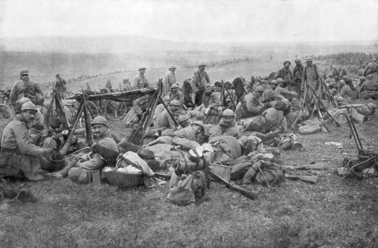 Franska trupper i vila, Verdun, Frankrike, 1916 av Unbekannt