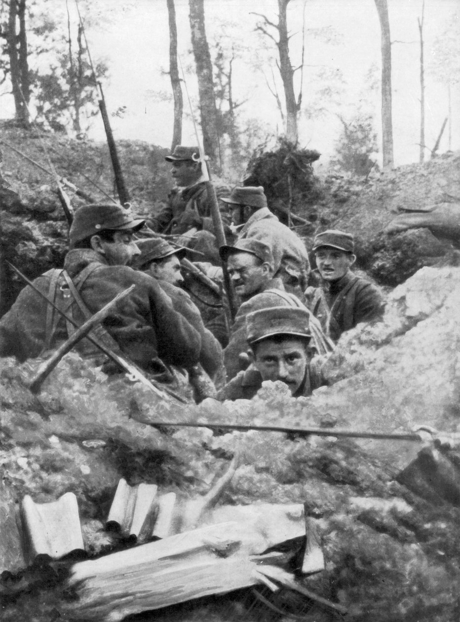 Franska trupper i skyttegravssystemet i Calonne, Frankrike, juli 1915 av Unbekannt