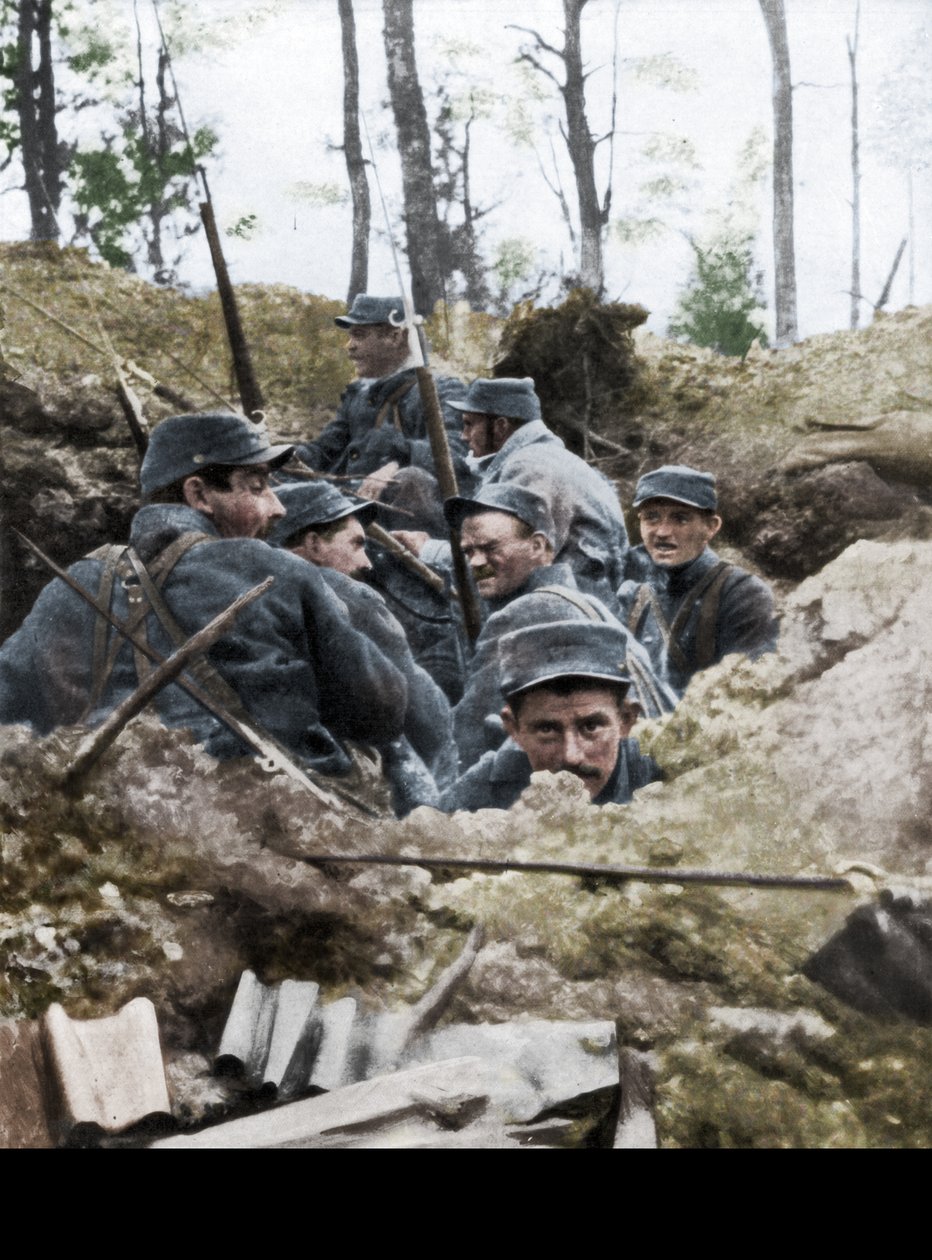 Franska trupper i skyttegravssystemet i Calonne, Frankrike, juli 1915 av Unbekannt