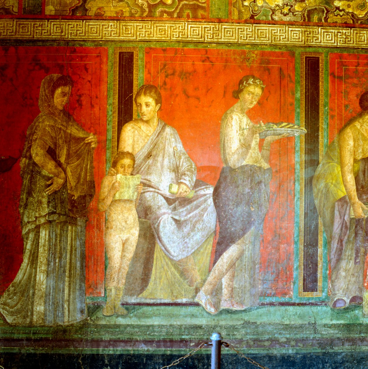 Fresk från Mysteriernas villa, Pompeji, Italien, 1:a århundradet f.Kr.-1:a århundradet e.Kr. av Unbekannt