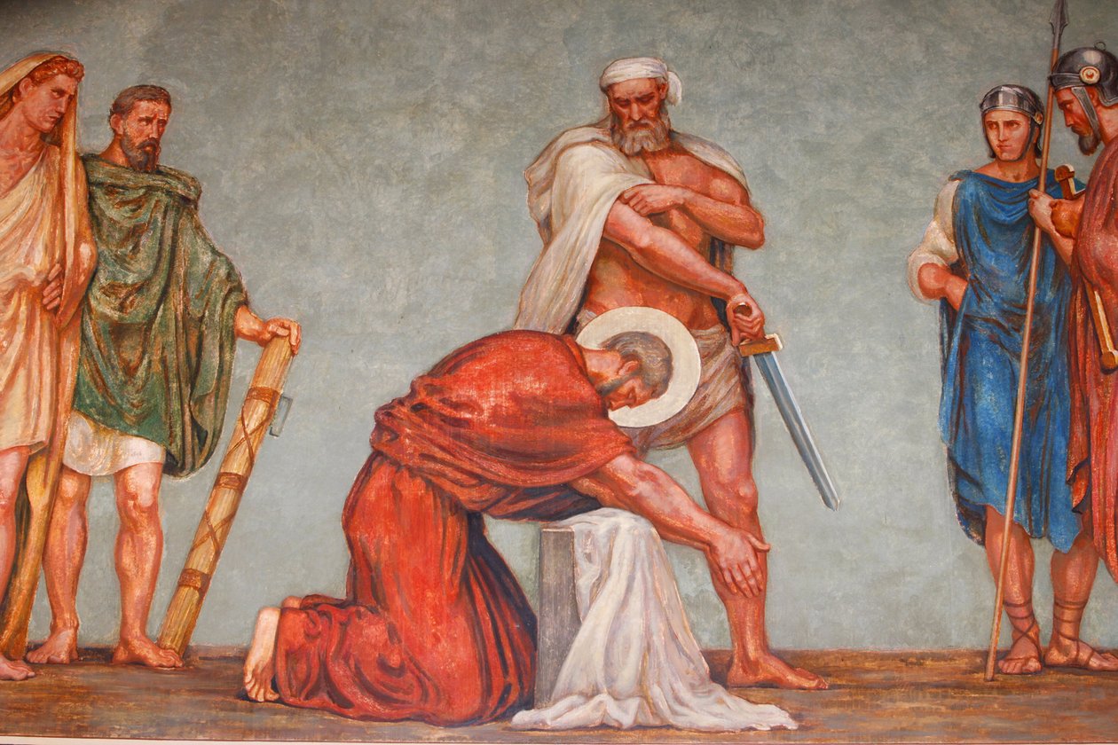 Fresk i St Pauls kyrka: St Pauls martyrskap, Lyon, Frankrike av Unbekannt