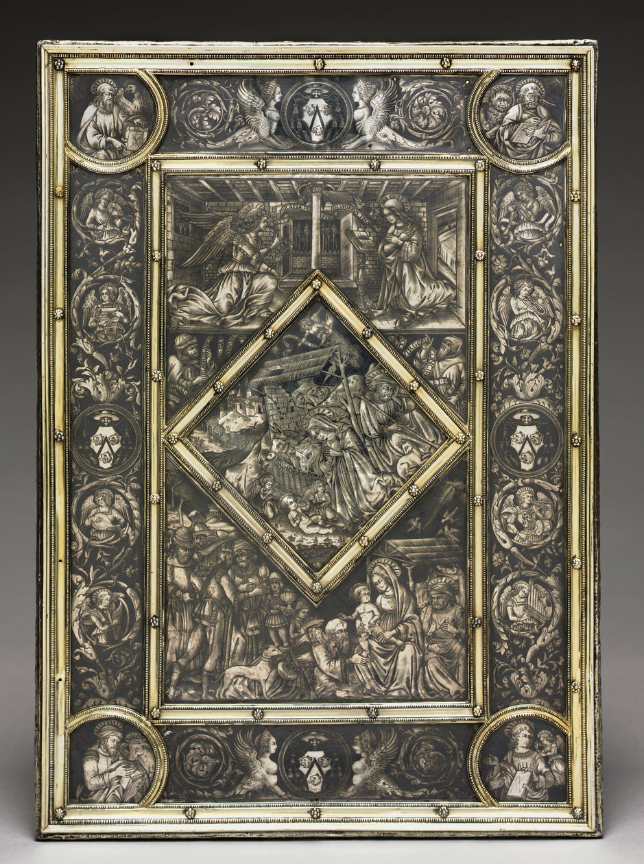 Främre omslag till en evangeliebok av den franske kardinal Jean La Balou 1421-1491, ca. 1467-1468. av Unbekannt