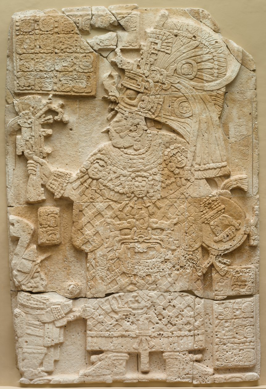Framsida av en Stela fristående sten med relief, 692. av Unbekannt