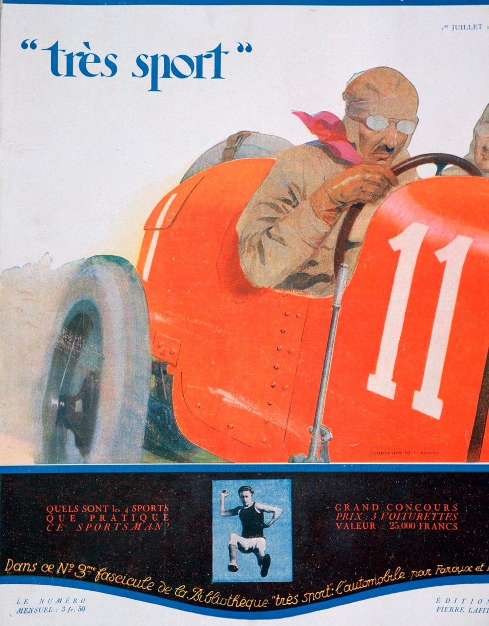 Framsidans illustration från tidningen Tres Sport, juli 1922 av Unbekannt