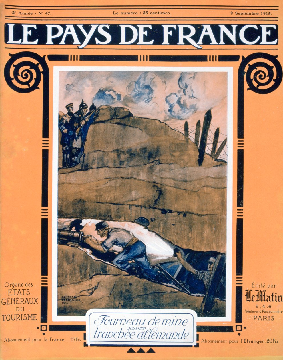 Framsidan av Le Pays de France, 9 september 1915 av Unbekannt