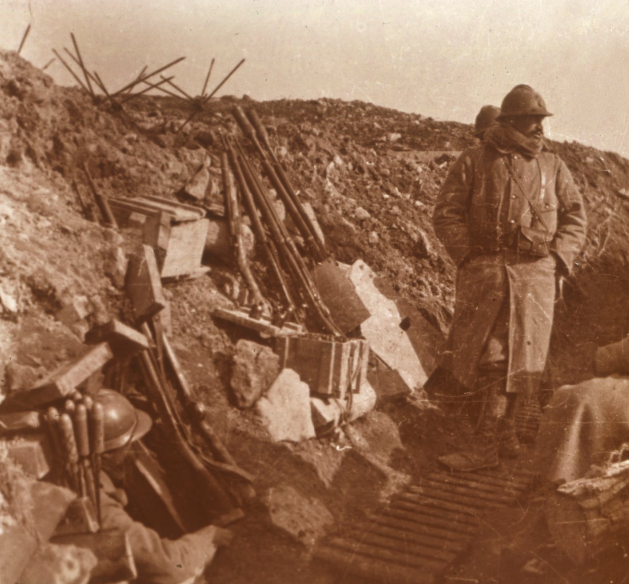 Frontlinjen, Vauquois, norra Frankrike, c1914-c1918 av Unbekannt