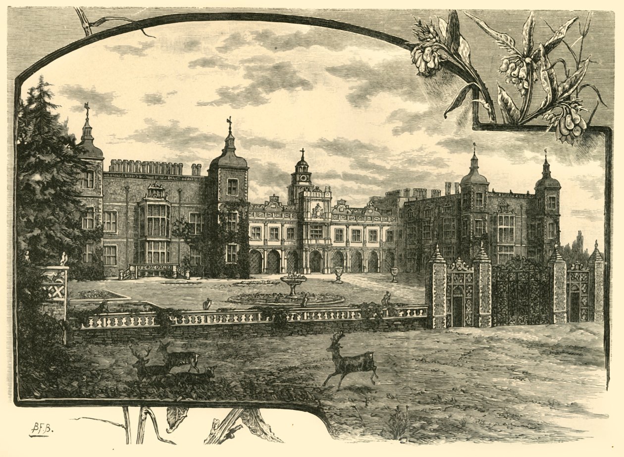 Framsidan av Hatfield House, 1898. av Unbekannt
