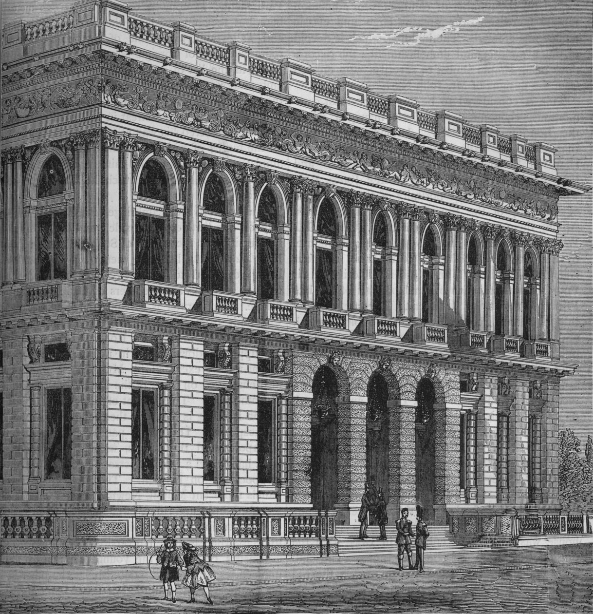 Fronten av Army and Navy Club, Westminster, London, c1870 1878 av Unbekannt