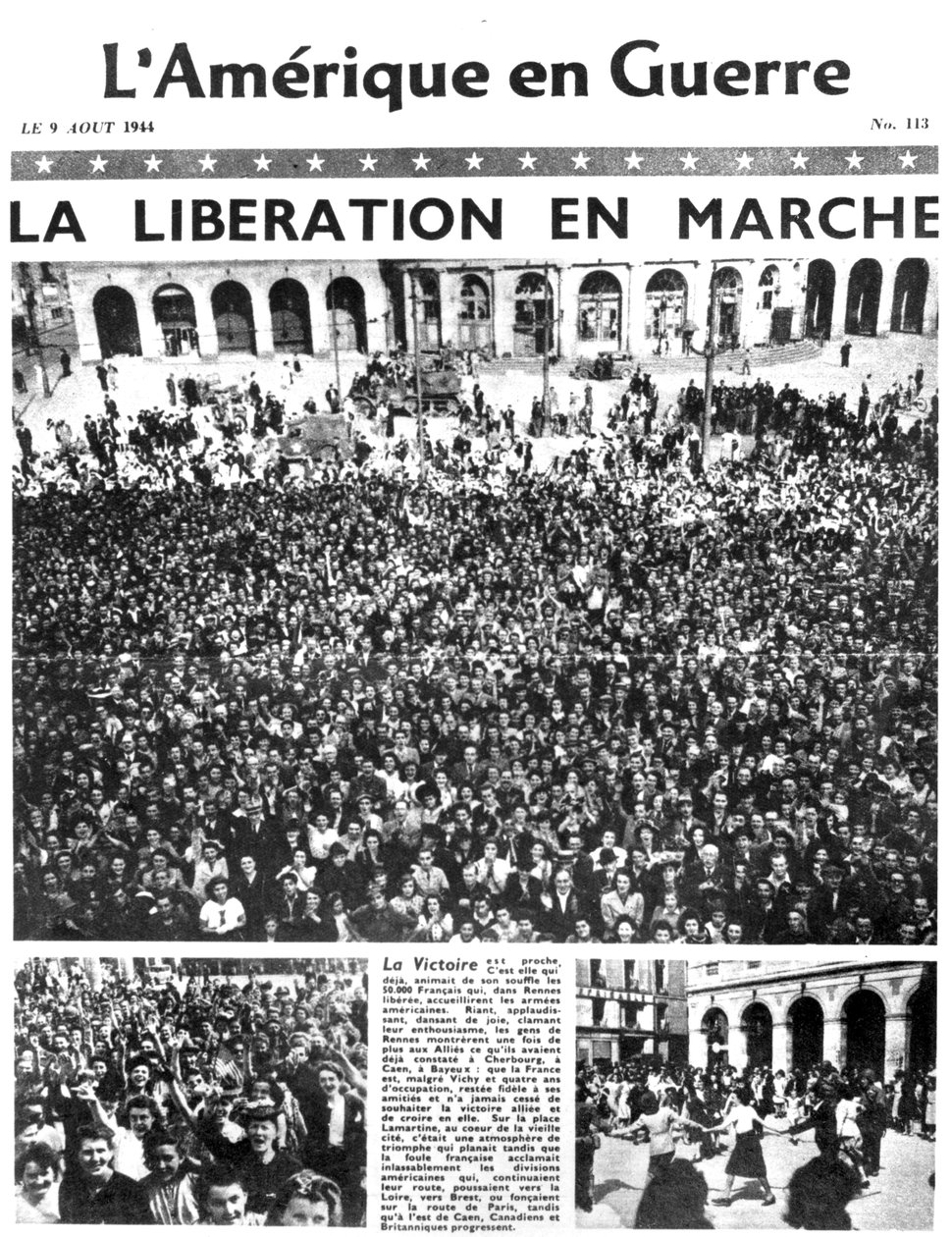 Framsidan av tidningen America at War, 9 augusti 1944 av Unbekannt