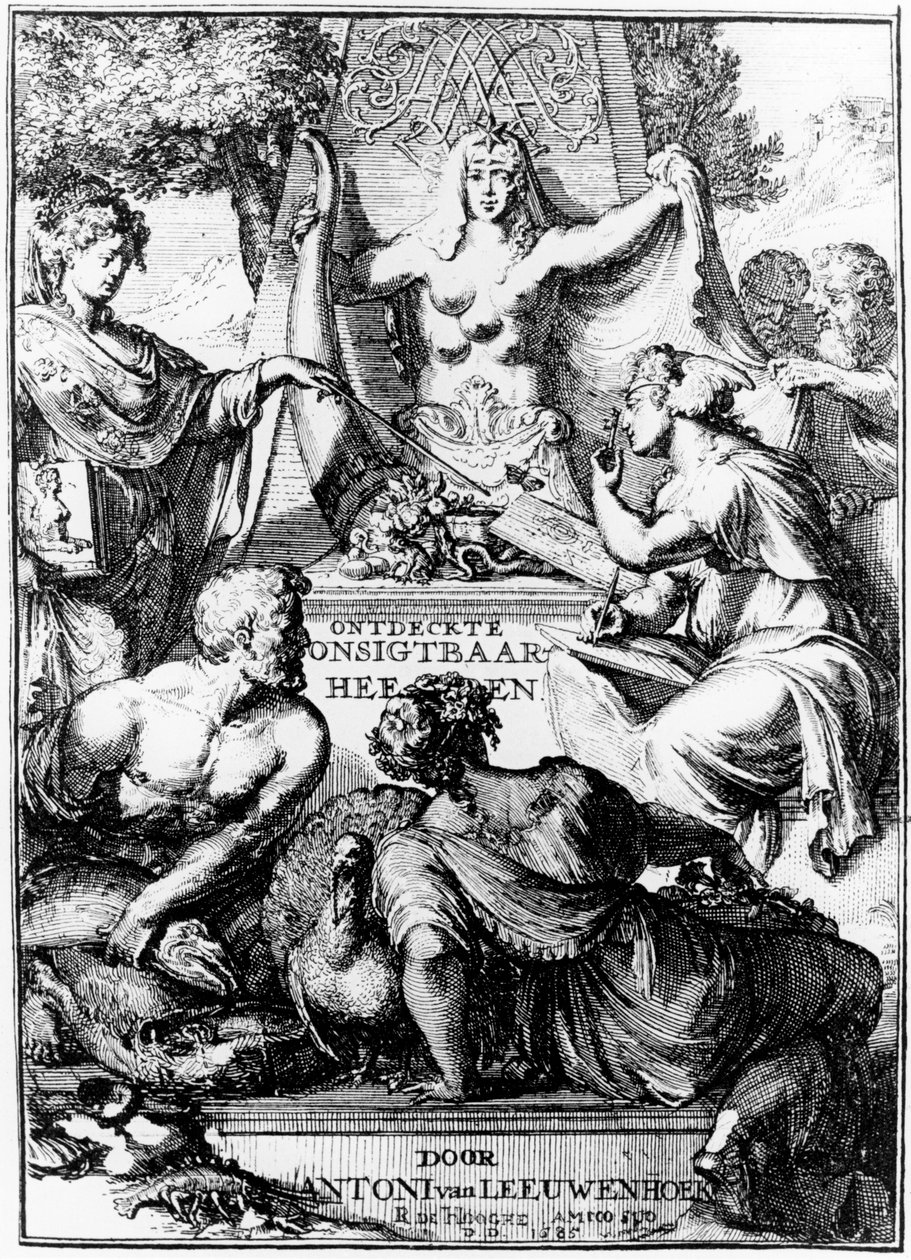 Frontispice of Emptying and Covering...Letters by Anton van Leeuwenhoek, 1686 av Unbekannt