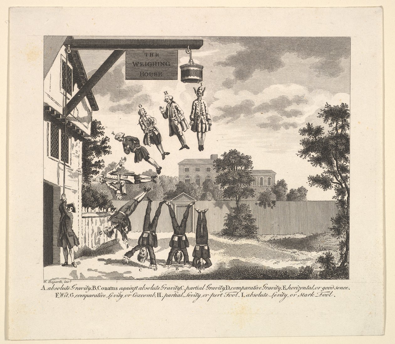 Frontispice till Clubbes fysiognomi eller vägningshuset, 1800-talet. av Unbekannt