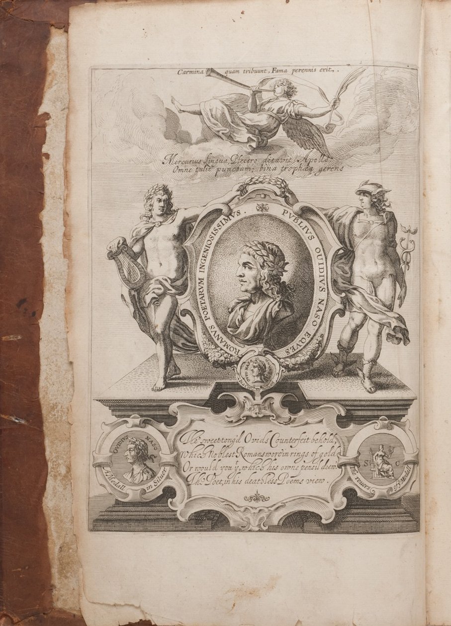 Frontispice med porträtt av Ovidius, Metamorphoses, Oxford, 1632 av Unbekannt