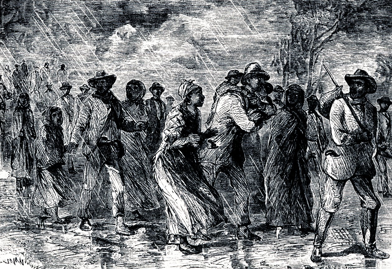 Flyktande slavar som flyr från Maryland till Delaware via Underground Railroad, 1850-1851 av Unbekannt