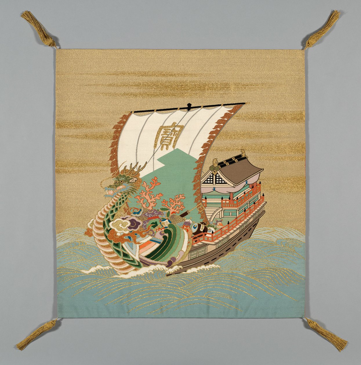 Fukusa presentomslag, Japan, sen Edo-period 1789-1868 Meiji-period 1868-1912, 1800-talet. av Unbekannt
