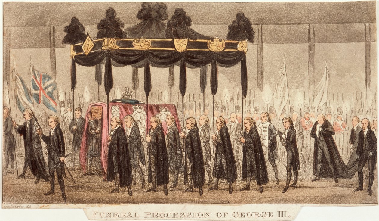 "Begravningsprocession av George III", 1820 av Unbekannt