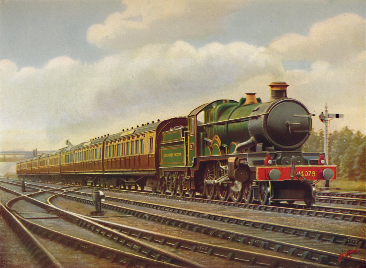 G.W.R. Cornish Riviera Limited Express i full fart,- Engine Pendennis Castle., 1926 av Unbekannt
