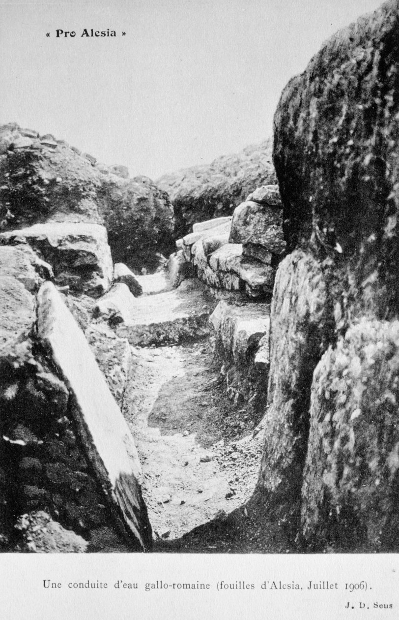 Gallo-romersk vattenledning, utgrävningar av Alesia, juli 1906 av Unbekannt