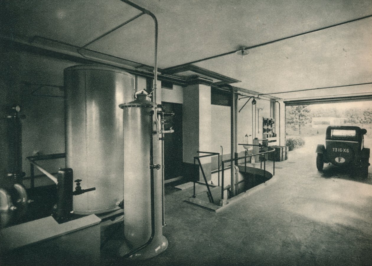 Garage i ett privat hus i Garches, nära Paris. Arkitekter, Le Corbusier och Pierre Jeanneret, 1 av Unbekannt