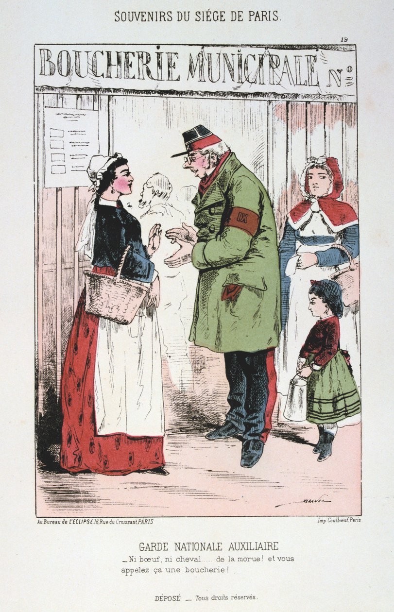 Det nationella extragardet, belägringen av Paris, fransk-preussiska kriget, 1870-1871. av Unbekannt