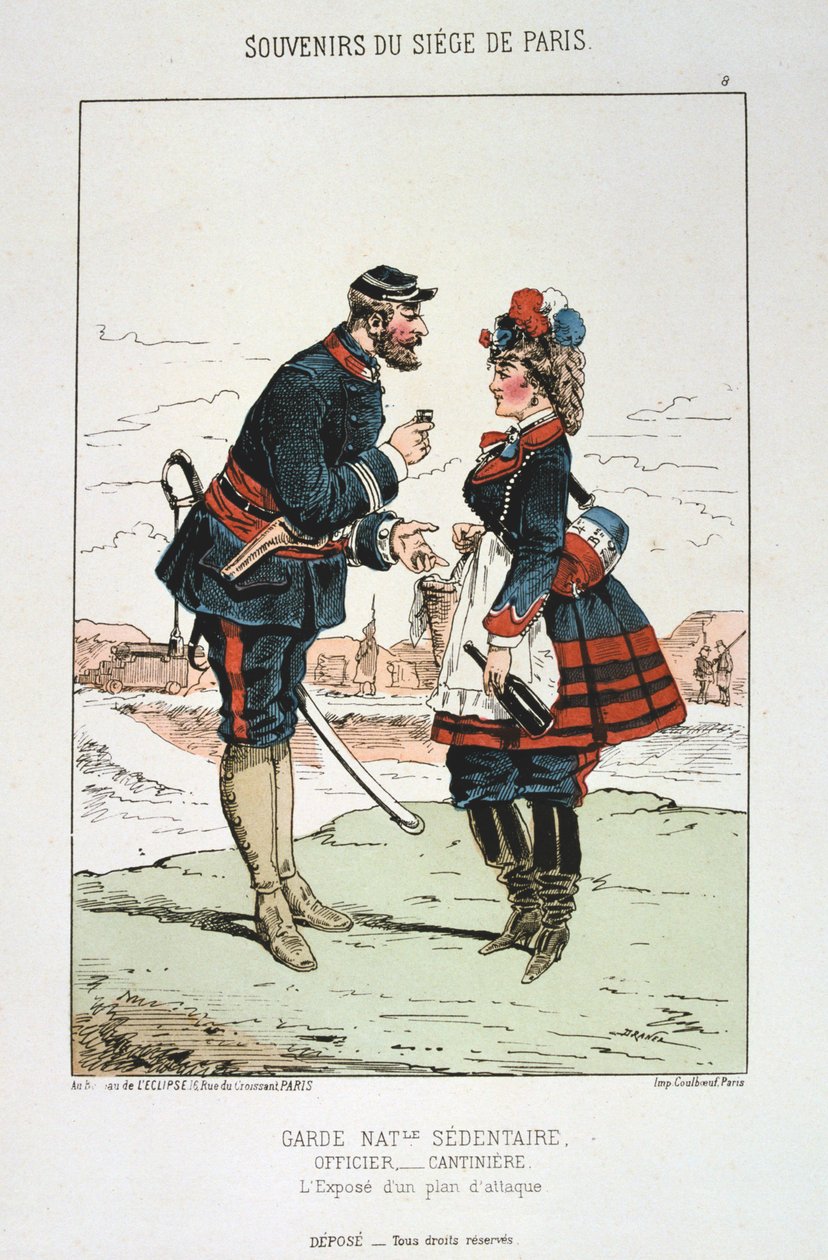 Stillasittande nationalgarde - Cantinière-officer, belägring av Paris, 1870-1871 av Unbekannt