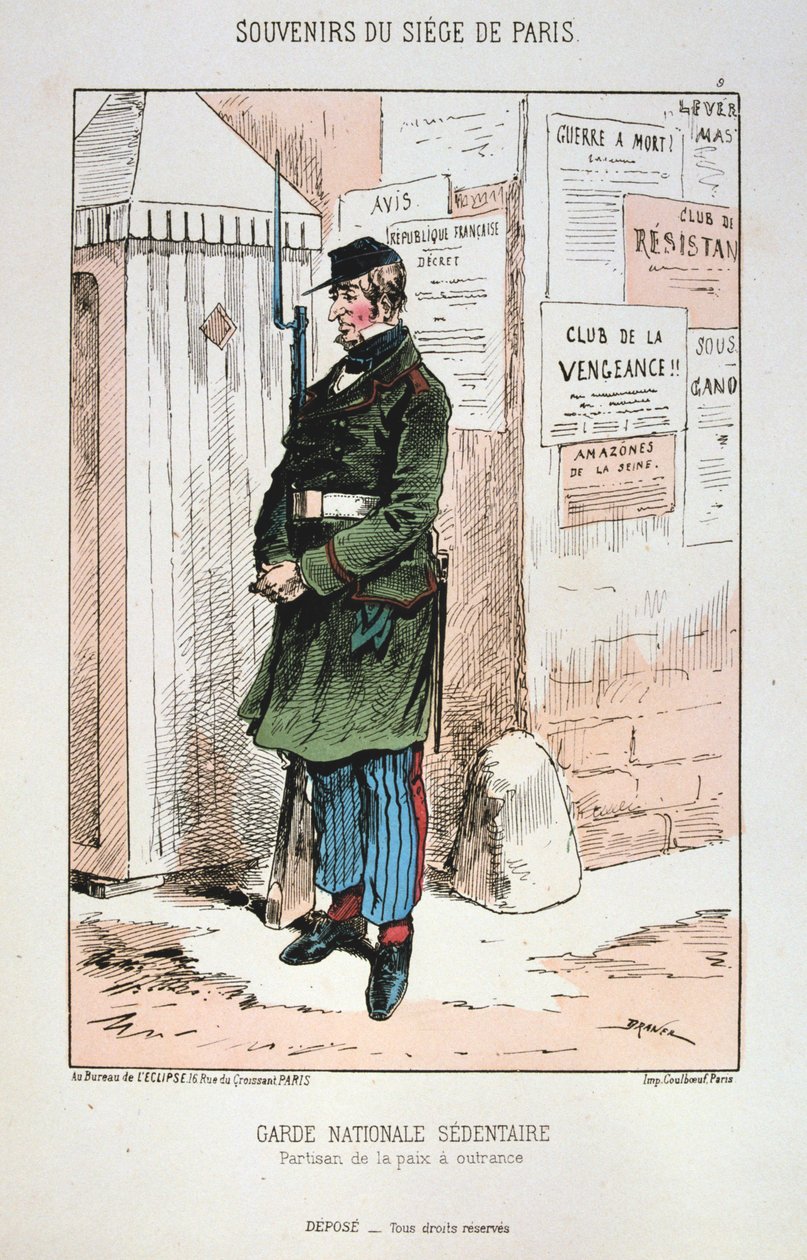 Stillasittande nationalgarde, belägring av Paris, 1870-1871 av Unbekannt