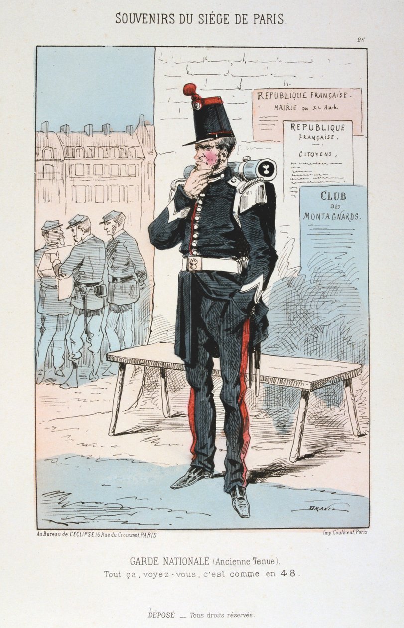 Garde Nationale gammal klänning, belägringen av Paris, fransk-preussiska kriget, 1870-1871. av Unbekannt