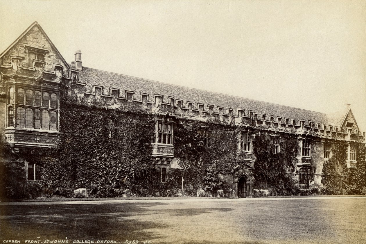 Trädgårdsfront, St Johns College, Oxford, Oxfordshire, sent 1800- eller tidigt 1900-tal av Unbekannt