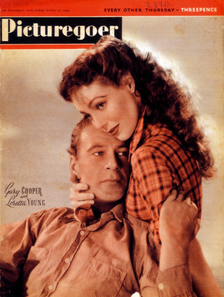 Gary Cooper 1901-1961 och Loretta Young 1913-2000, amerikanska skådespelare, 1945 av Unbekannt