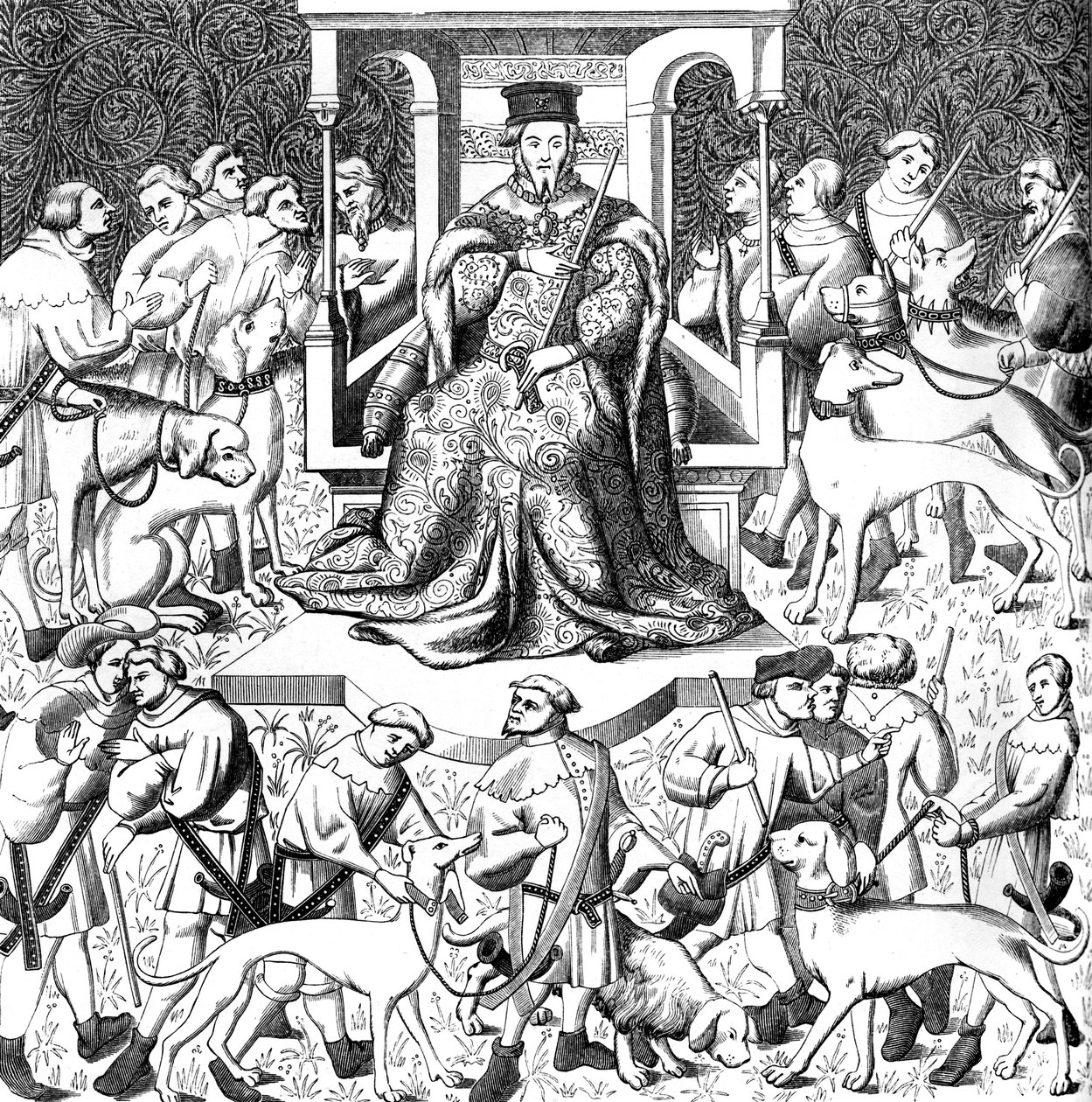 Gaston Phoebus undervisade i venery, 1400-talet 1849 av Unbekannt
