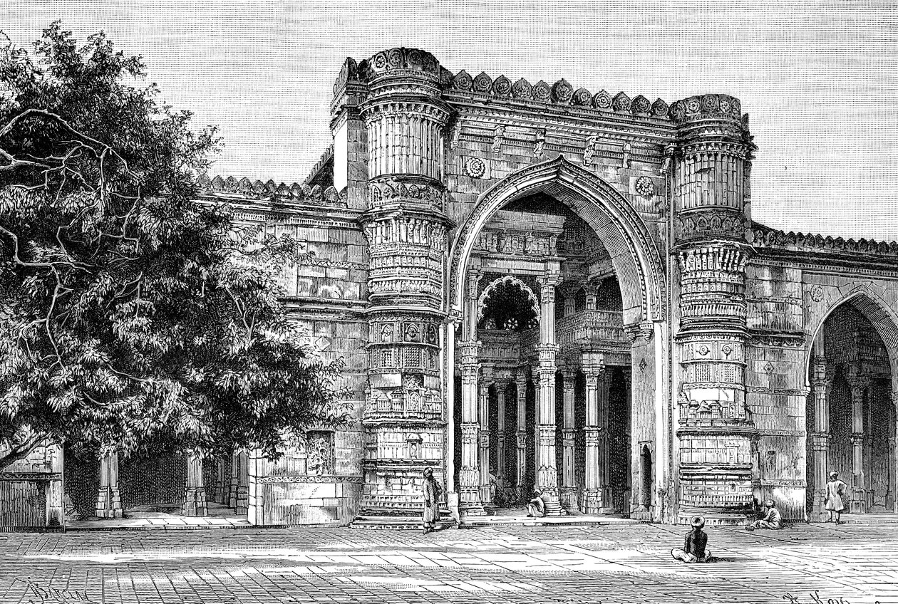 Porten till den stora moskén i Ahmedabad, Indien, 1895 av Unbekannt