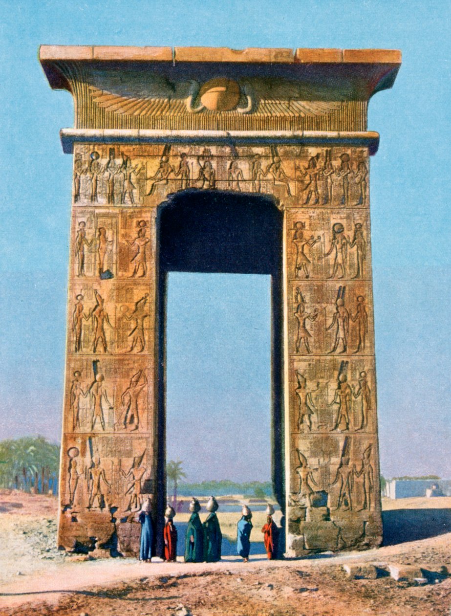 Porten till tempelkomplexet i Karnak, Luxor, Egypten, 1900-talet av Unbekannt
