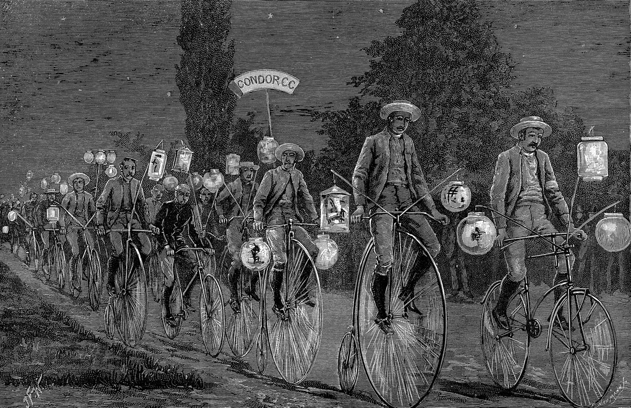 Samling av brittiska cykelklubbar på Castle Inn, Woodford, Essex, 1 juni 1889 av Unbekannt