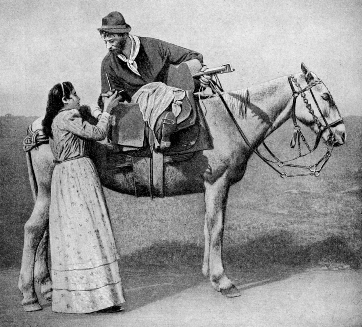 Gauchos älsklingar byter kompiskoppar, Argentina, 1922 av Unbekannt