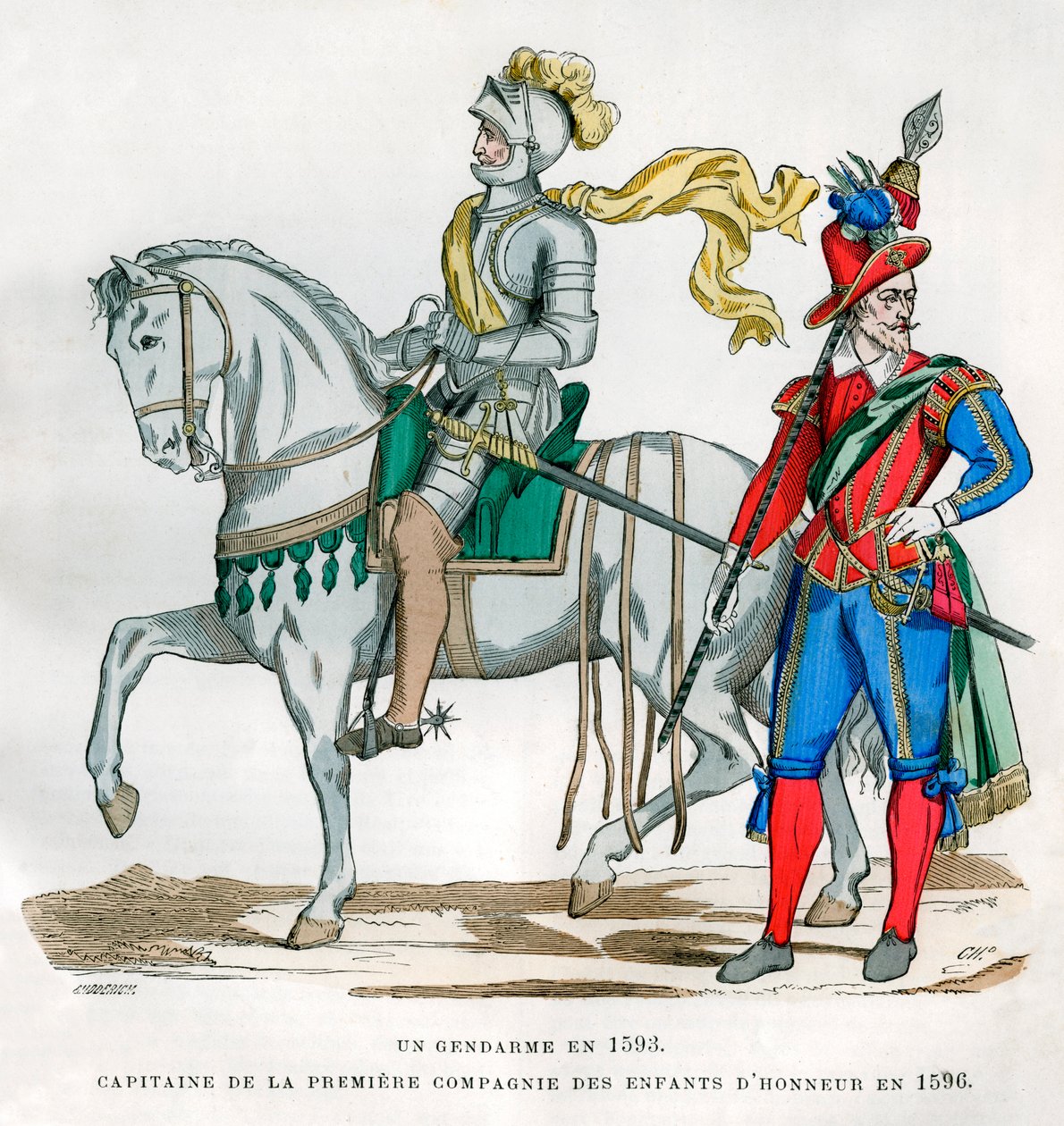 Gendarme, 1583, och kapten för 1st Company of the Enfants dHonneur, 1596 1882-1884 av Unbekannt