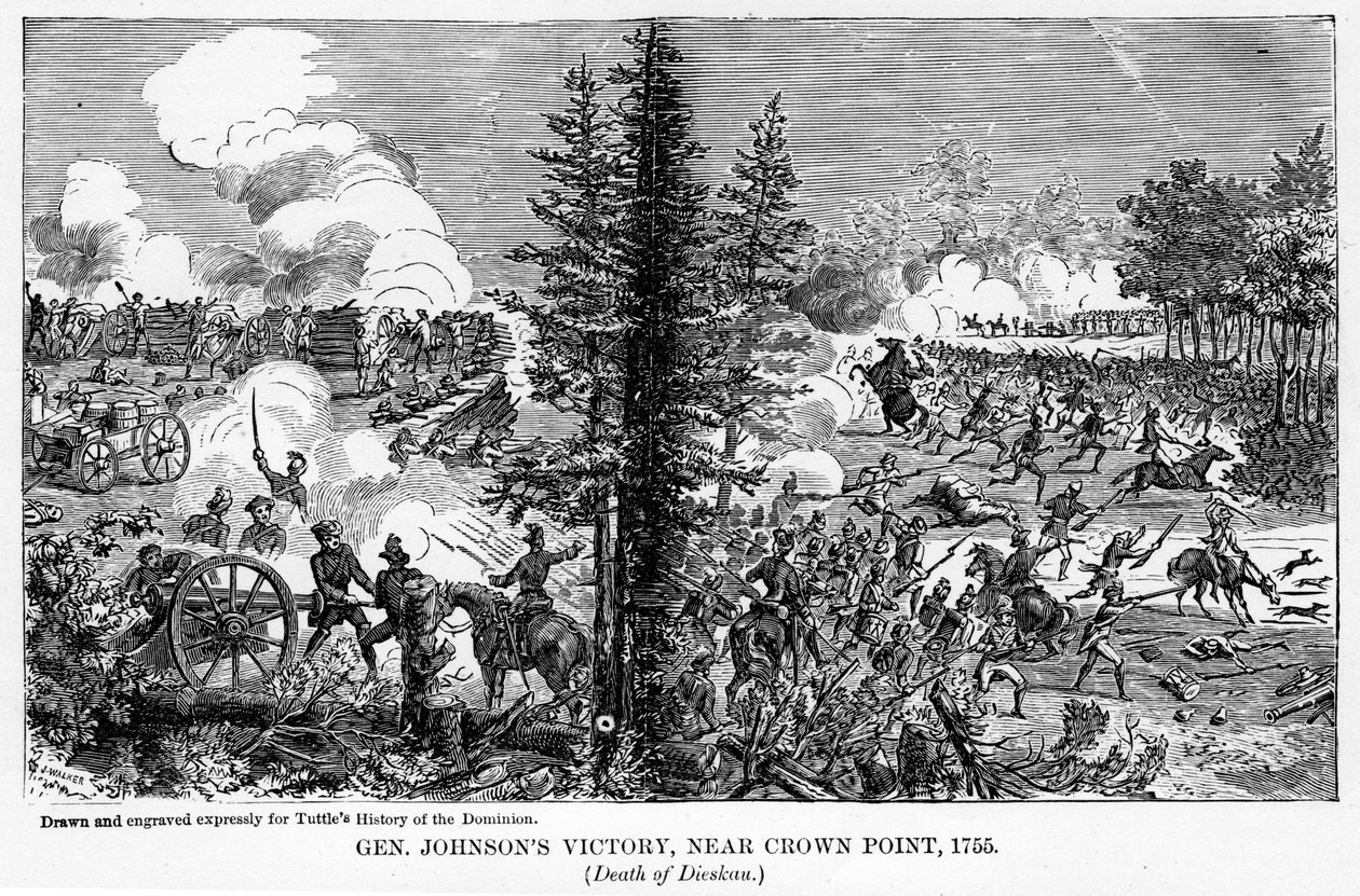 General Johnsons Victory, nära Crown Point, 1755, 1877 av Unbekannt