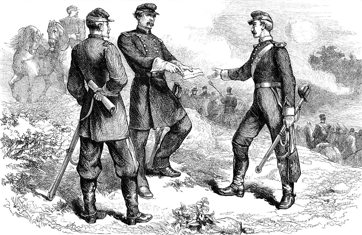 General McClellan vid slaget vid Antietam, amerikanska inbördeskriget, 1862 c1880 av Unbekannt