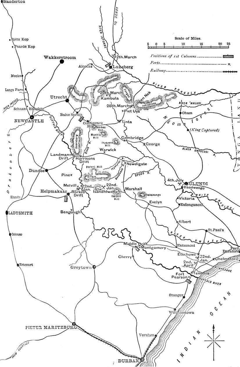 Generalplan för verksamheten i Zululand, 1879, c1880 av Unbekannt