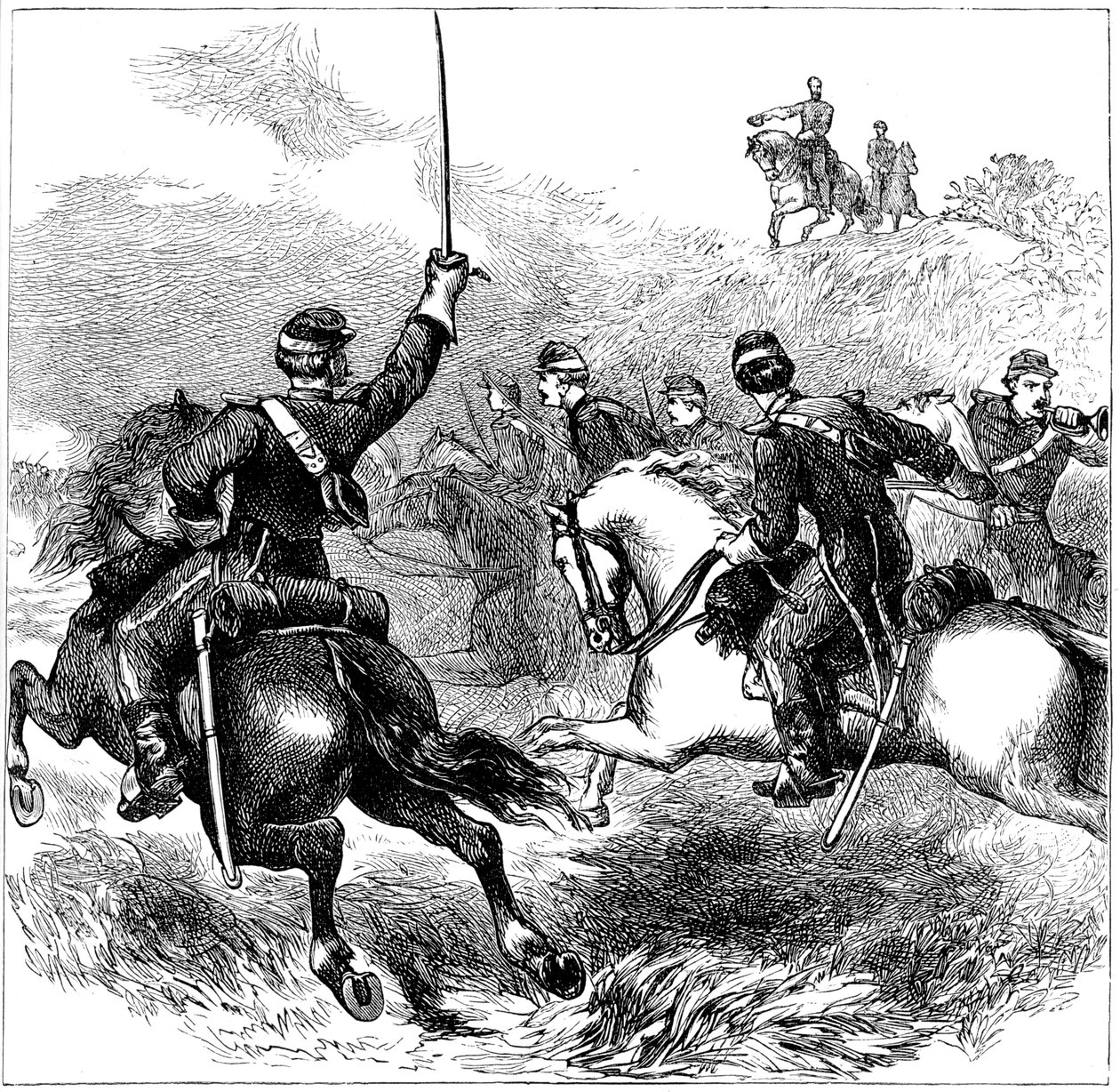 General Sheridan vid Cedar Creek, Virginia, amerikanska inbördeskriget, 1864 c1880 av Unbekannt