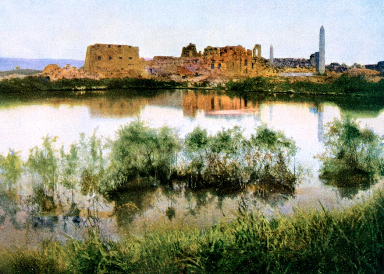 Allmän vy av det stora templet i Amen Ra, Egypten, 1900-talet av Unbekannt
