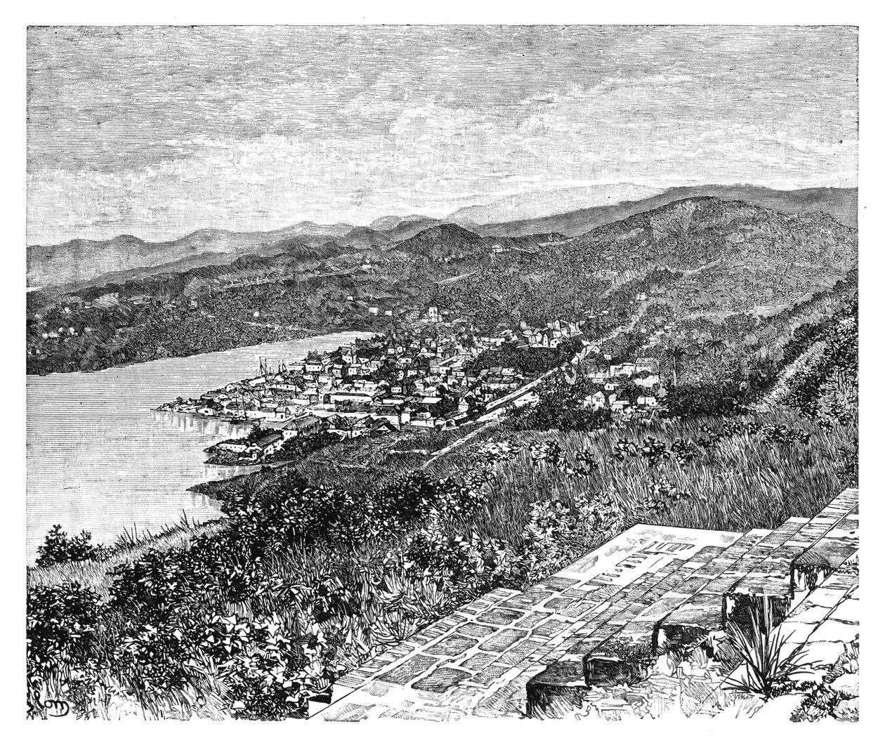 Översikt över Castries, St Lucia Island, c1890 av Unbekannt