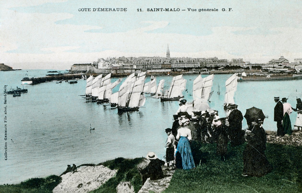 Översikt över Saint Malo, Bretagne, Frankrike, 1900-talet av Unbekannt